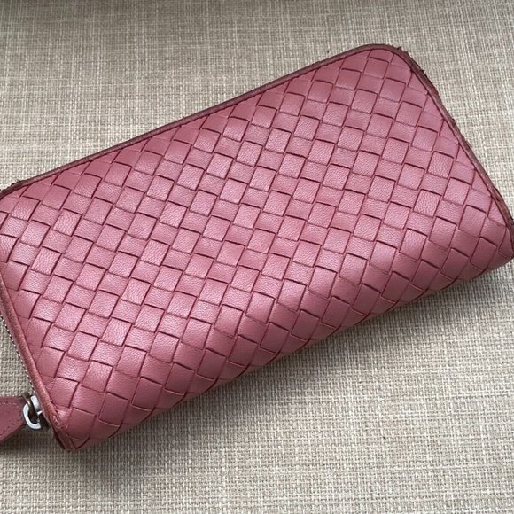 Bottega Veneta Wallet Intrecciato Lambskin Zippy Zip Around Clutch Purse Italy - Picture 3 of 11
